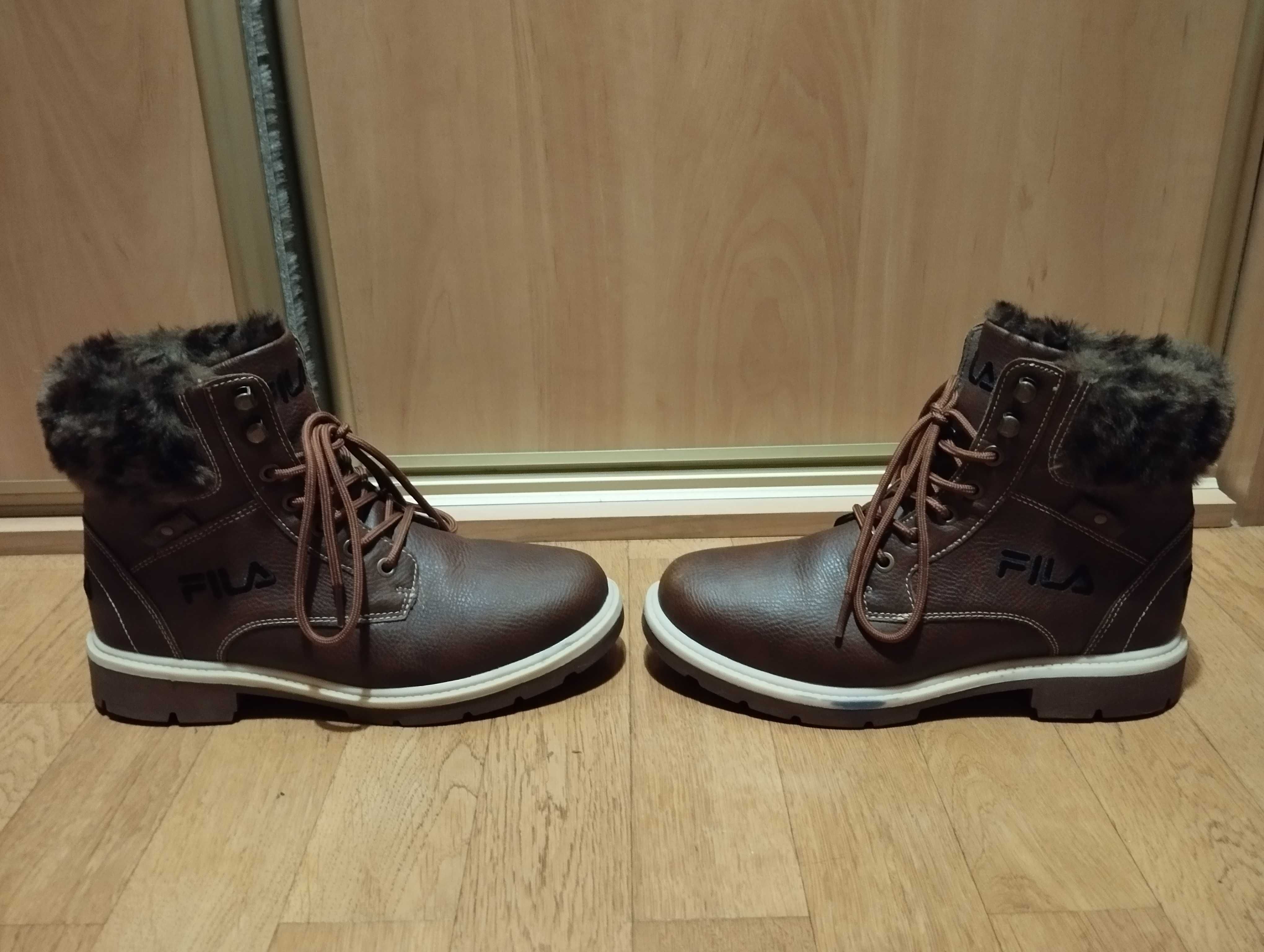 Brązowe buty zimowe/trapery/workery FILA z futerkiem rozmiar 40 - NOWE