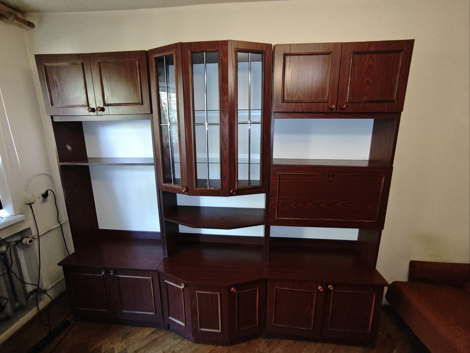 Meblościanka, szafa z witryną PRL / Vintage / Retro - 3 segmentowa