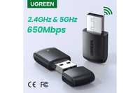 Ugreen USB Wi-Fi адаптер для ПК та ноутбука 650 Мбит/с 2.4 ГГц & 5 ГГц