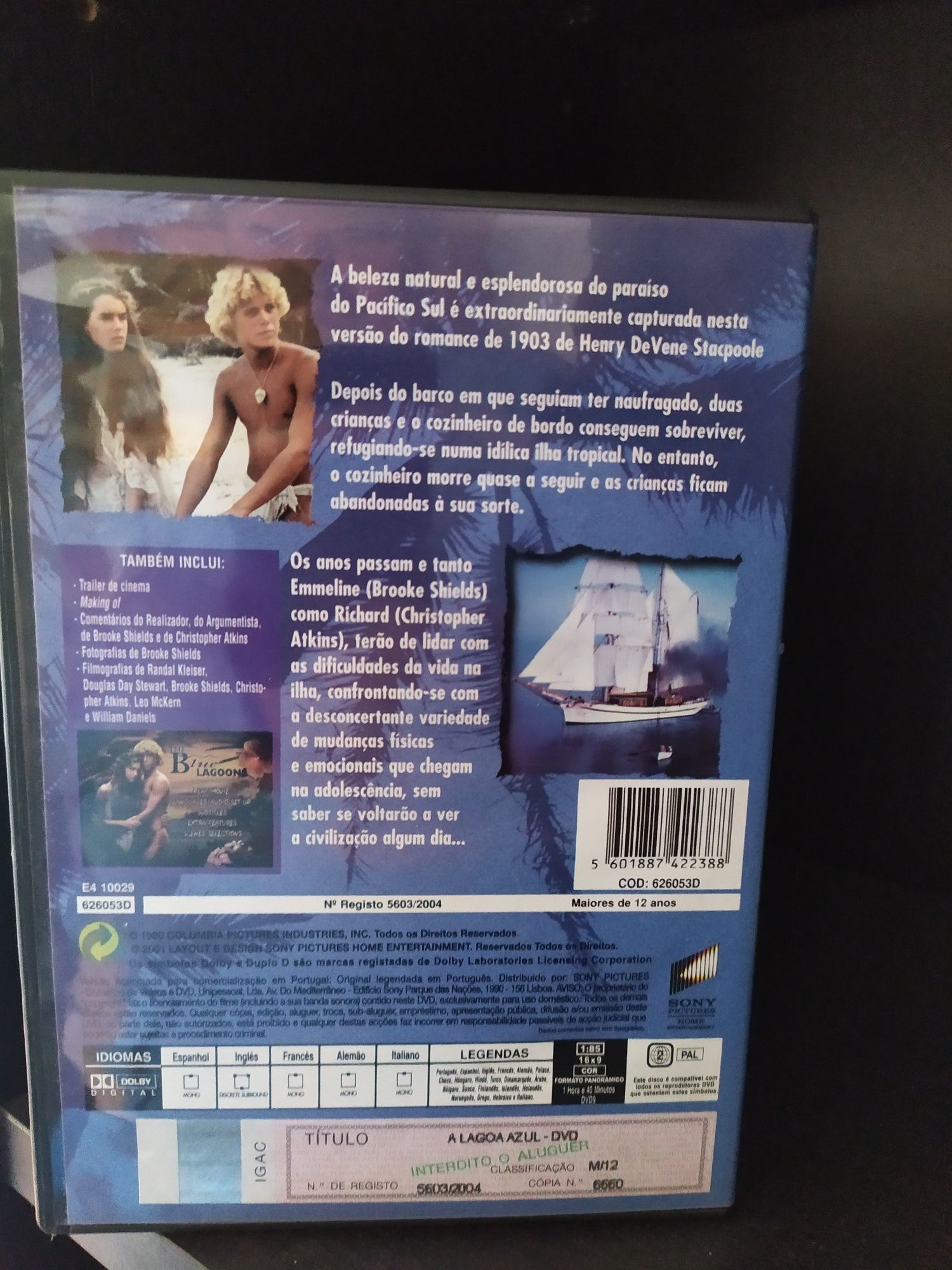 Filme em DVD Lagoa azul