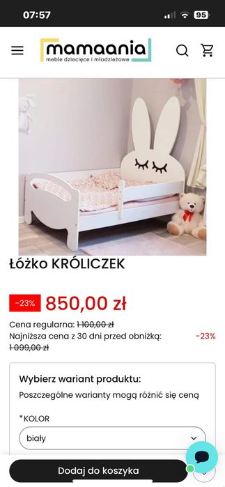 Łóżko dziecięce 180x80