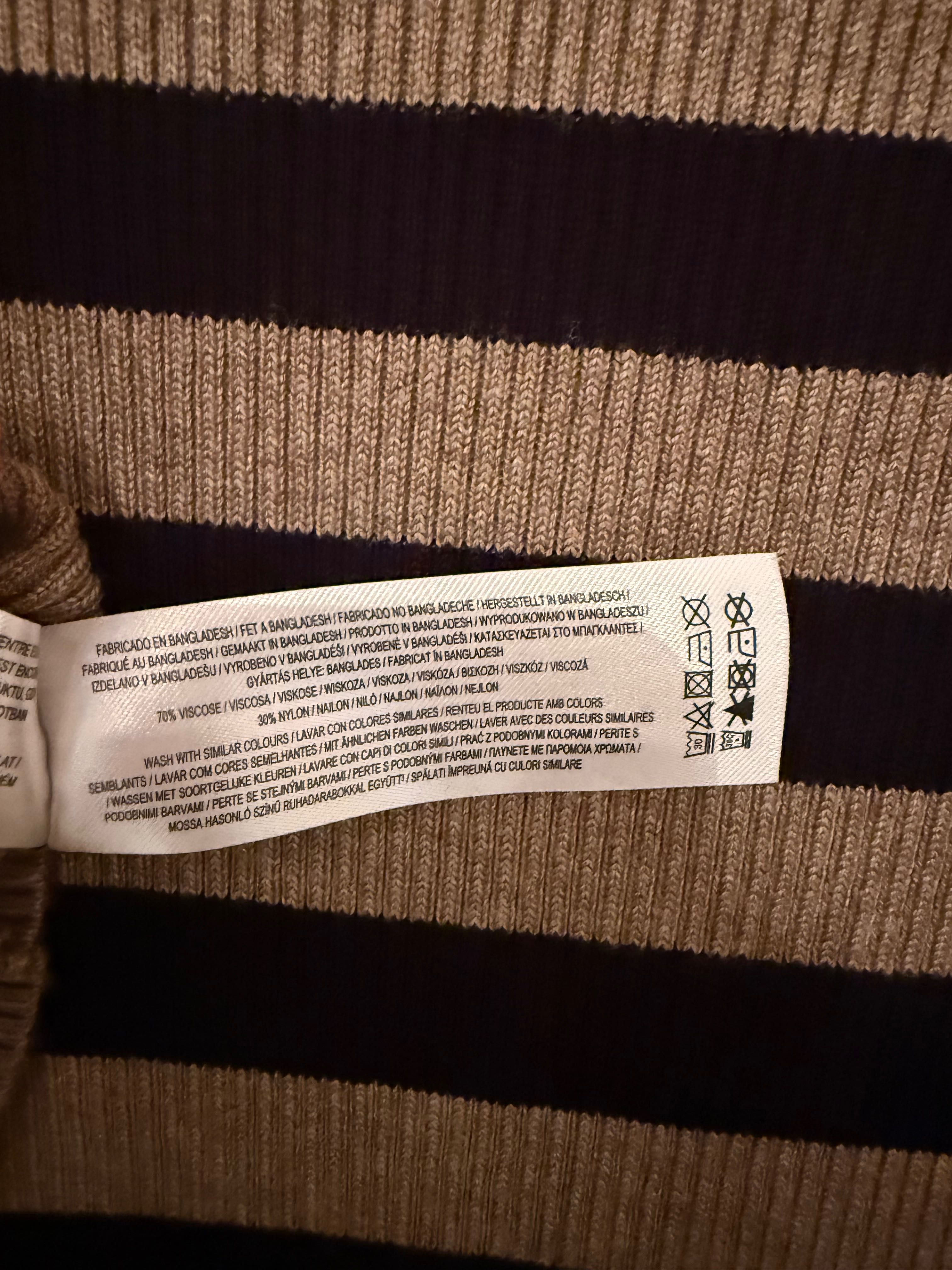 Długa swetrowa sukienka w paski Primark rozmiar M