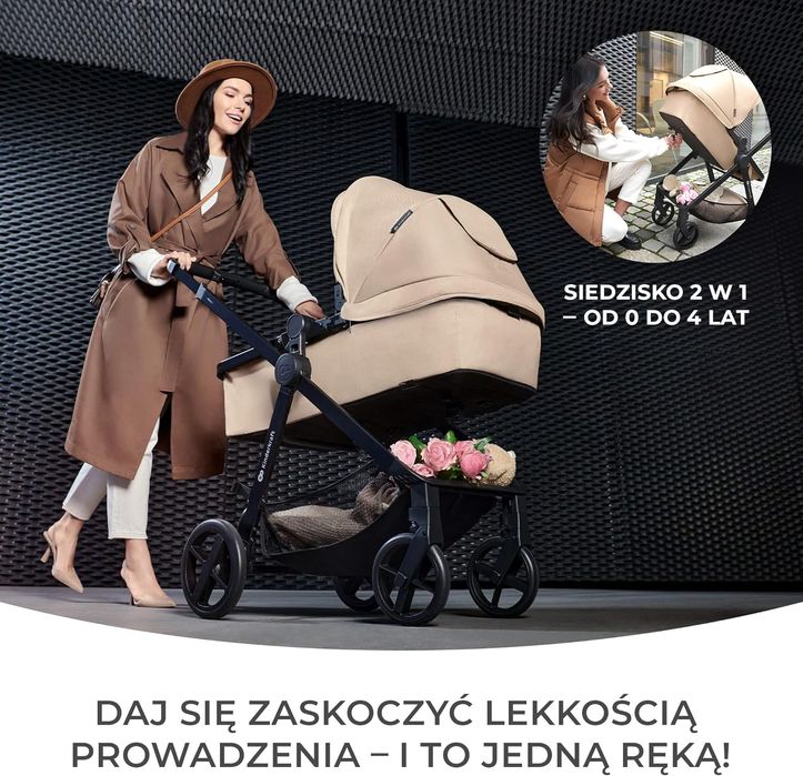 Wózek Wielofunkcyjny 3W1 Kinderkraft Newly Szary