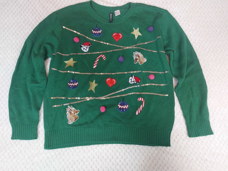 Cudny świąteczny sweter, rozmiar S, 100% akryl
