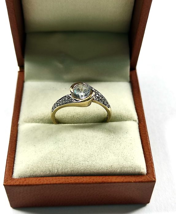 Bogato zdobiony złoty PIERŚCIONEK pr.585 r.17 Lombard Lubawa