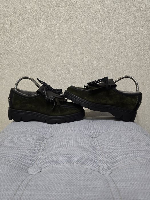 Лофери Santoni із замші з хутряною підкладкою