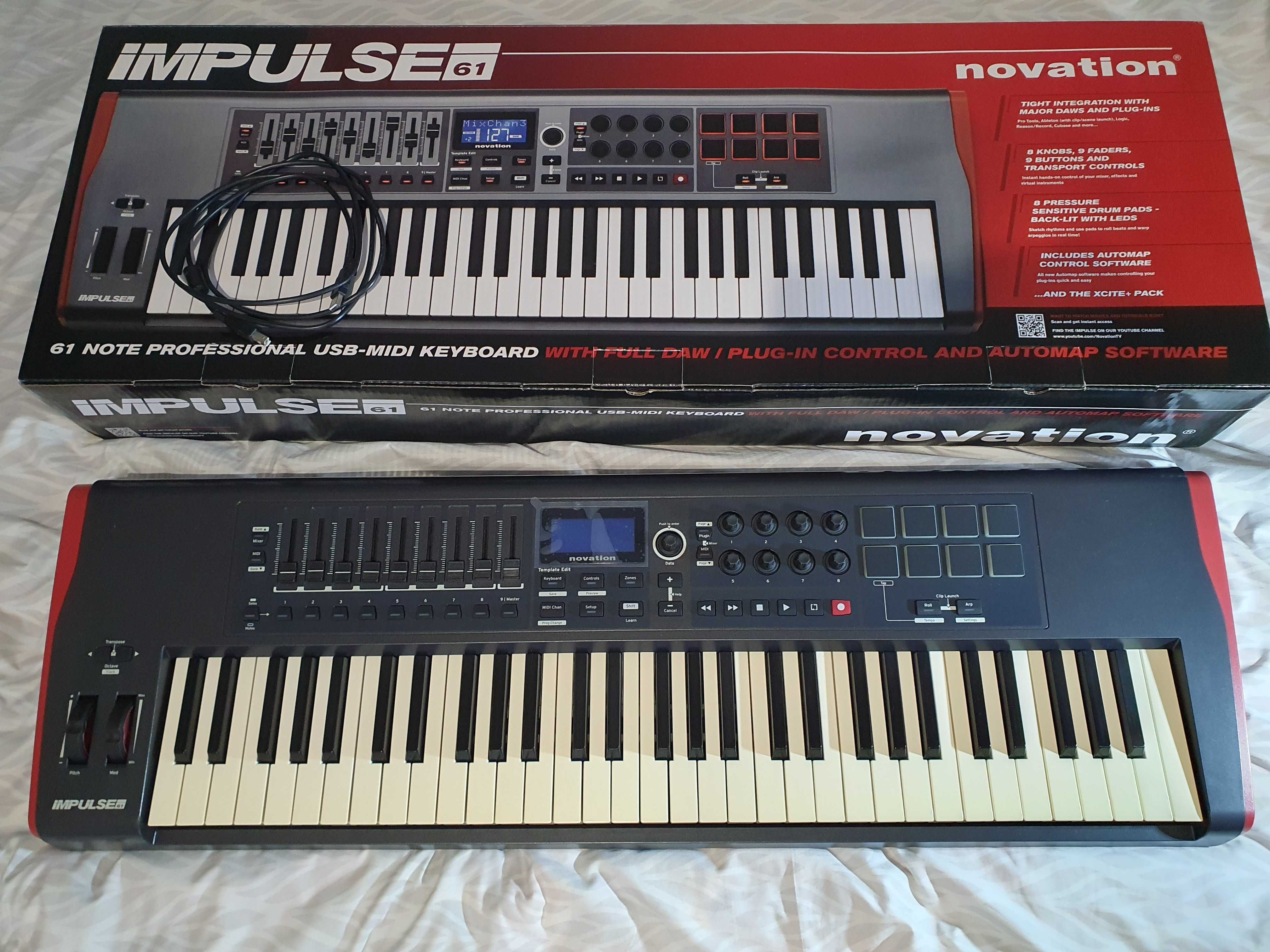 Novation Impulse 61 kontroler daw pianino syntezator do muzyki i nauki