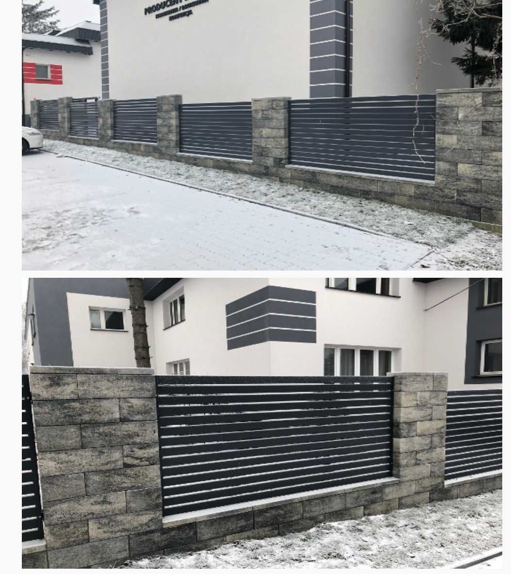 Ogrodzenie modułowe, ogrodzenia z bloczków, murowane, łupane