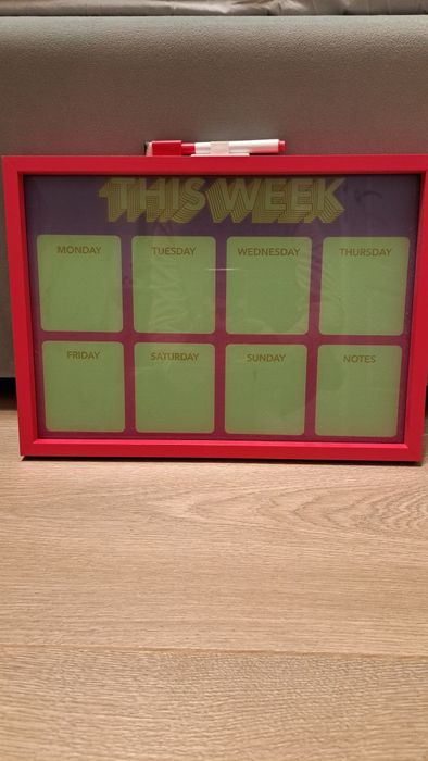 Tablica suchościeralna planner tygodniowy