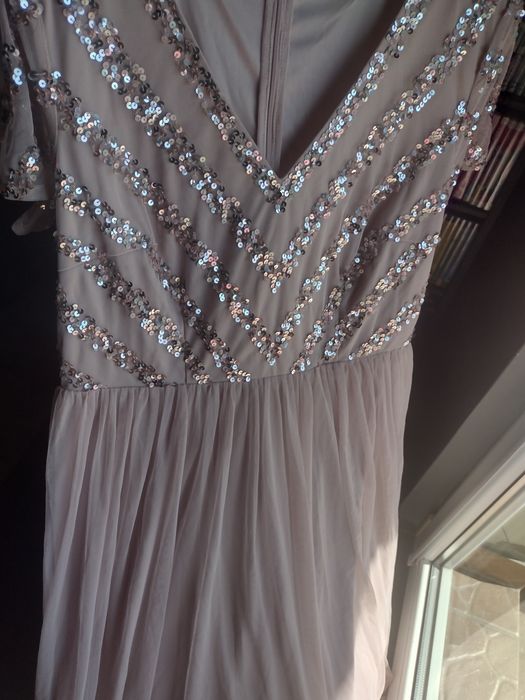 Wyprzedaż 2 sukienka 42 44 cekiny maxi wesele  druhna mama młodej młod