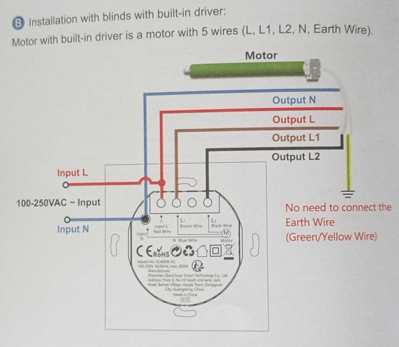Вимикач сенсорний триклавішний з модулем WI-FI для штор