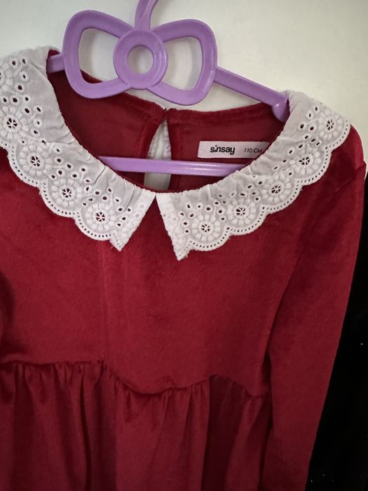 Сукня велюрова для дівчинки чорна та червона