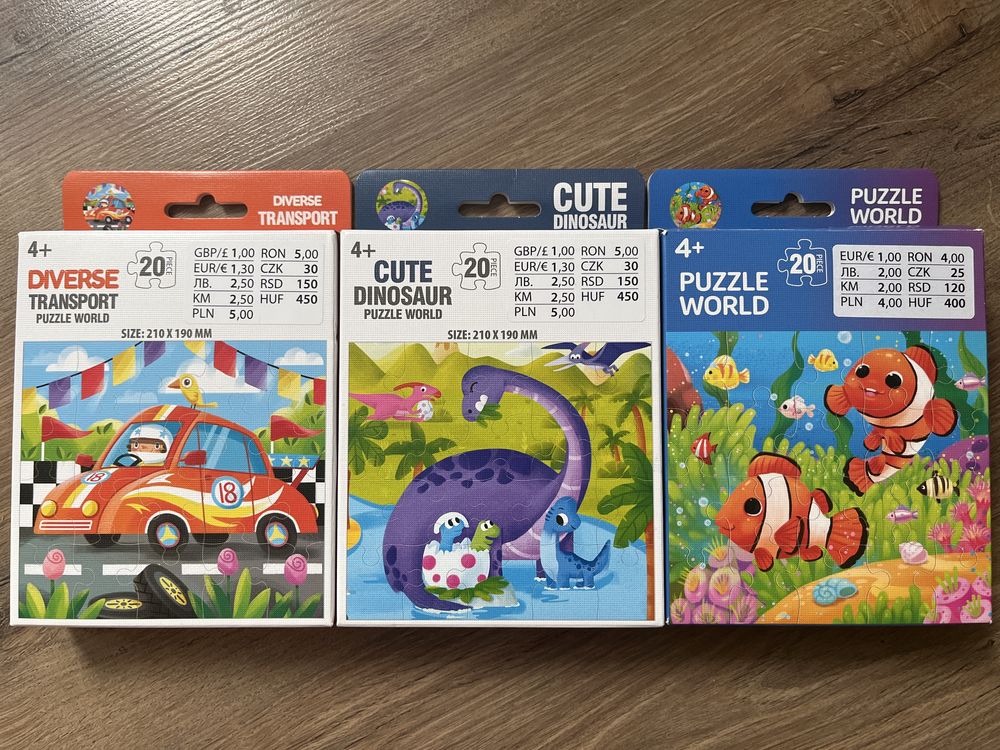 3 opakowania puzzli dla dzieci