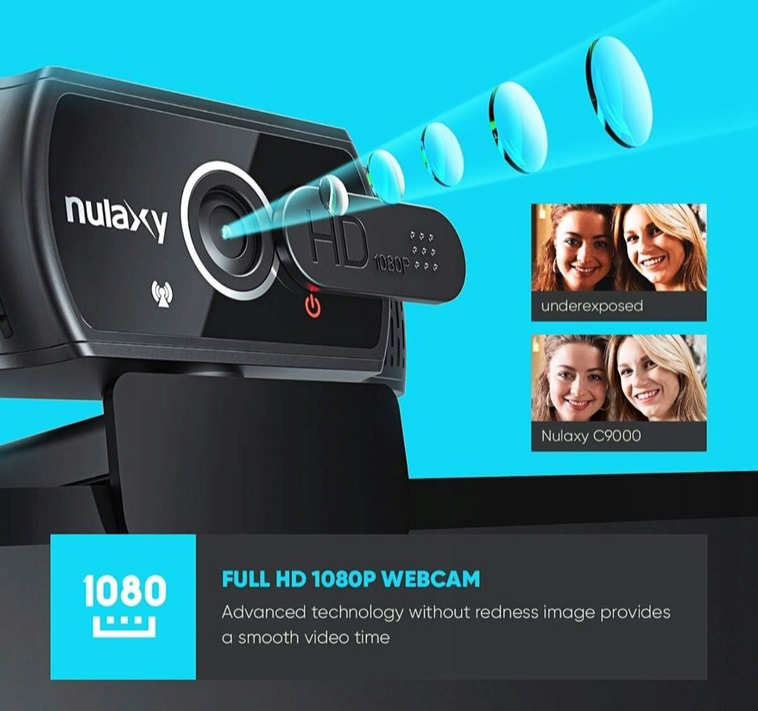 Kamera Internetowa USB z Mikrofonem, HD 1080p z Osłoną Prywatności