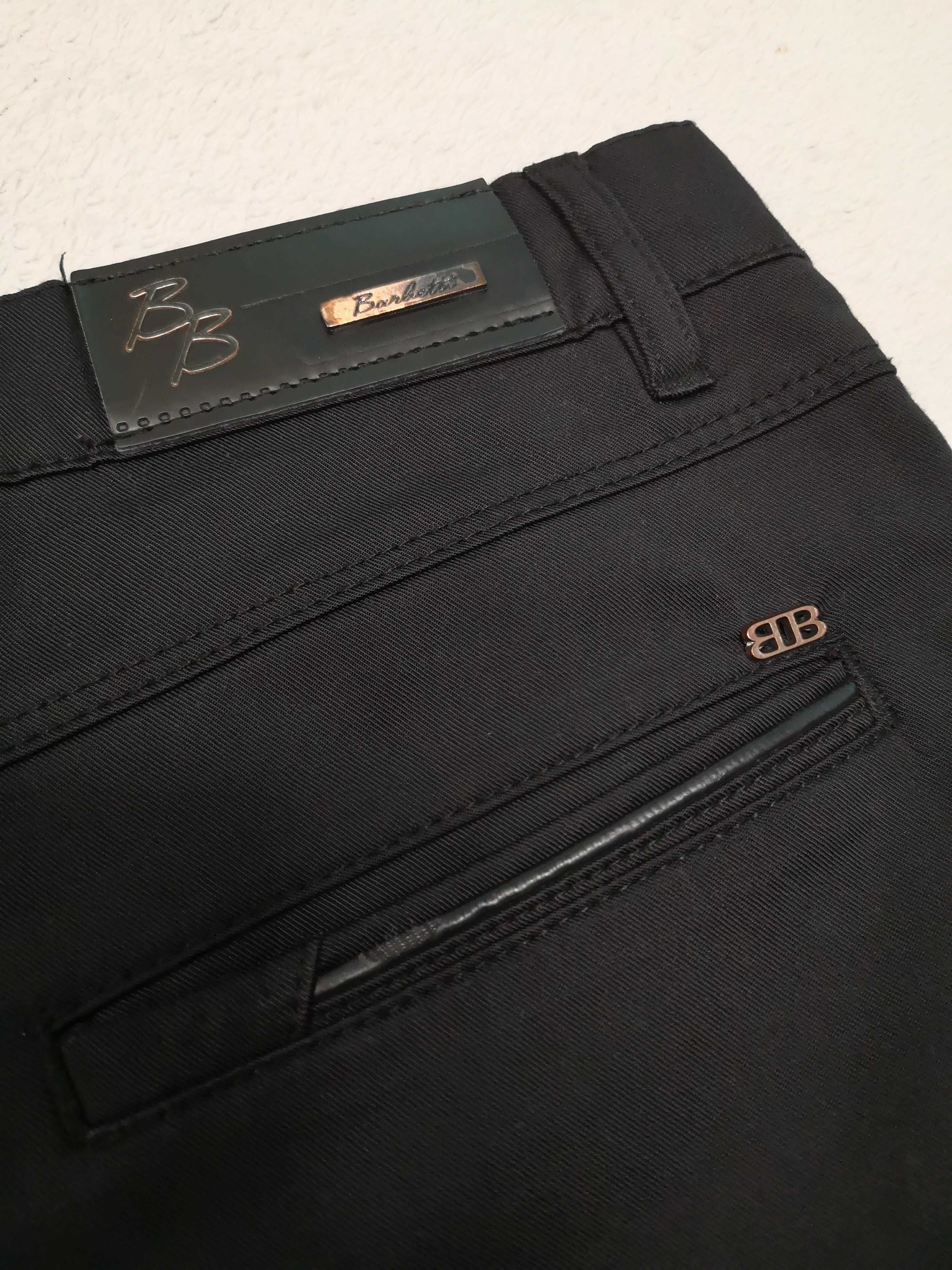 Czarne szare grafitowe eleganckie spodnie Barbetti 30