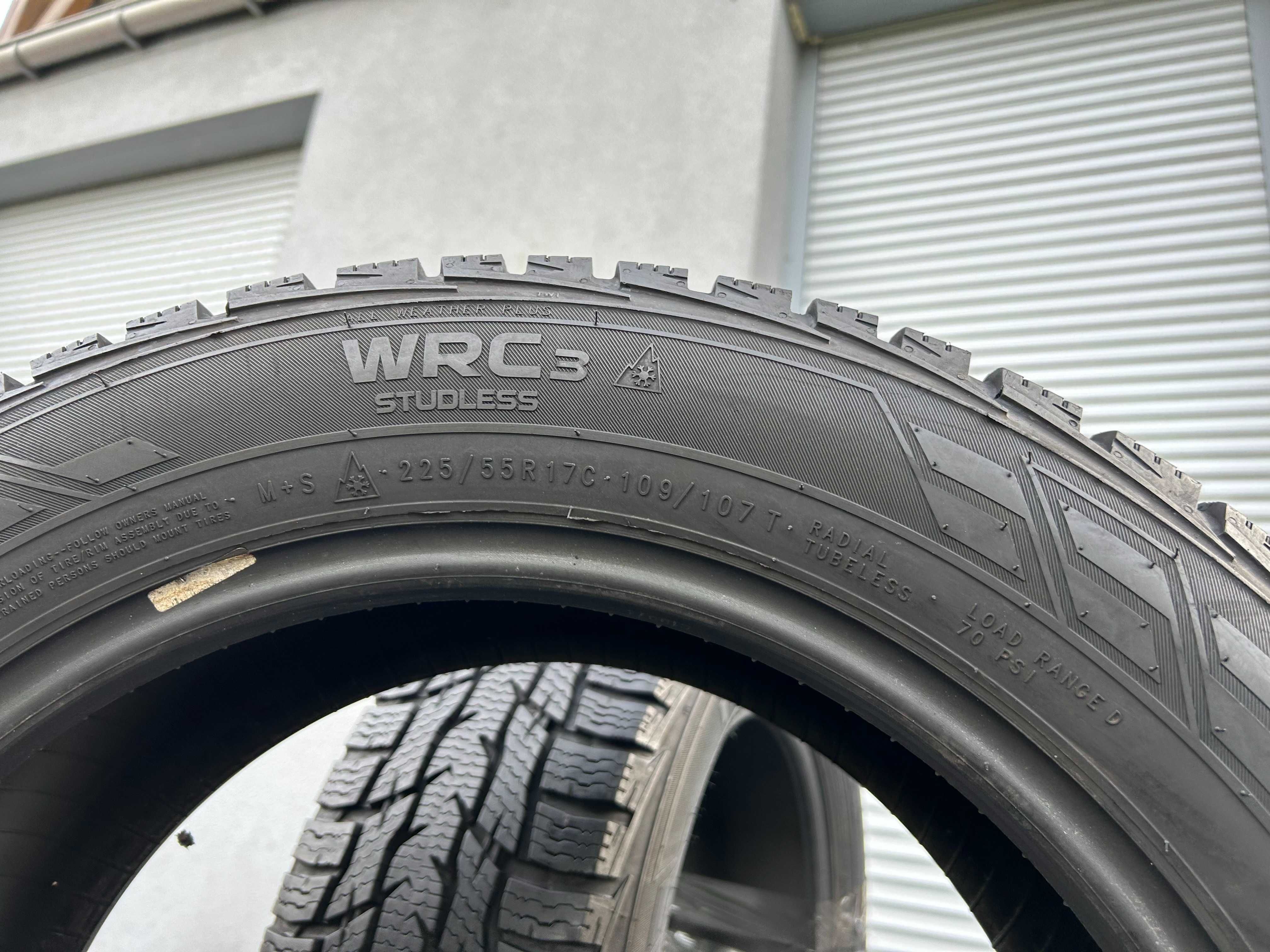 2 szt zimowe 225/55R17C Nokian 8,2mm 2019r świetny stan! fv23% Z1578