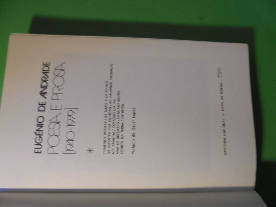 Andrade (Eugénio de);Poesia e Prosa (1940/1979)