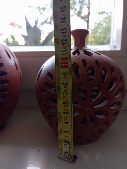 Lampiony gliniane ceramika ażurowe