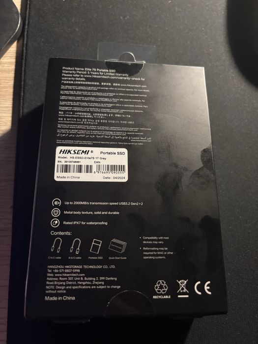 Dysk zewnętrzny SSD HIKSEMI Elite 7S 1TB [nowy] (-50%)