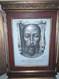 Arte sacra tripitico com rosto de jesus cristo 1929