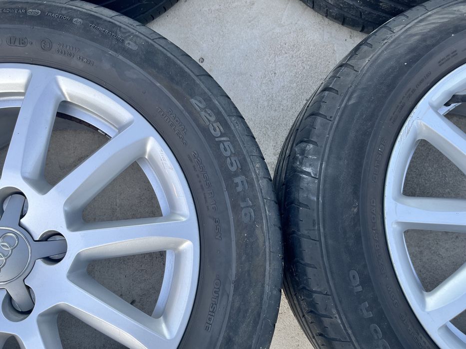 Alufelgi z oponami letnimi zima 225/55 R16 Audi A4 B6 5x112 ET 39 7j