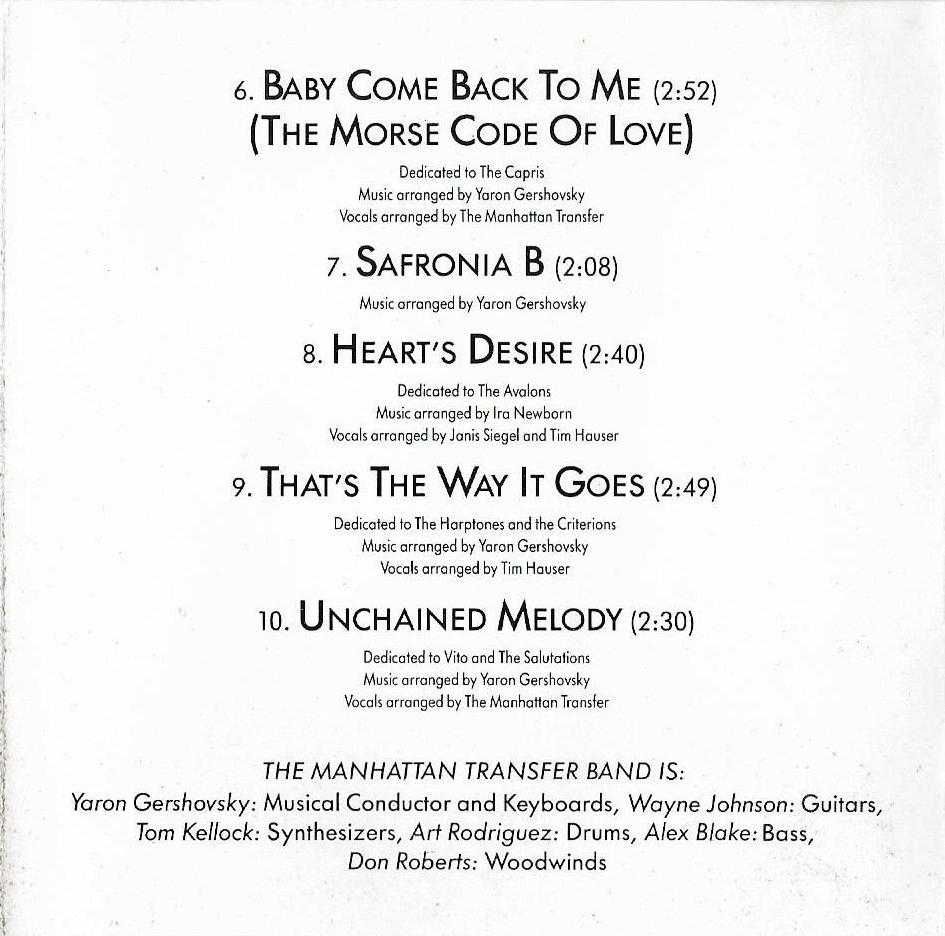 Manhattan Transfer - - - - - Bop Doo Wopp - - - - - CD