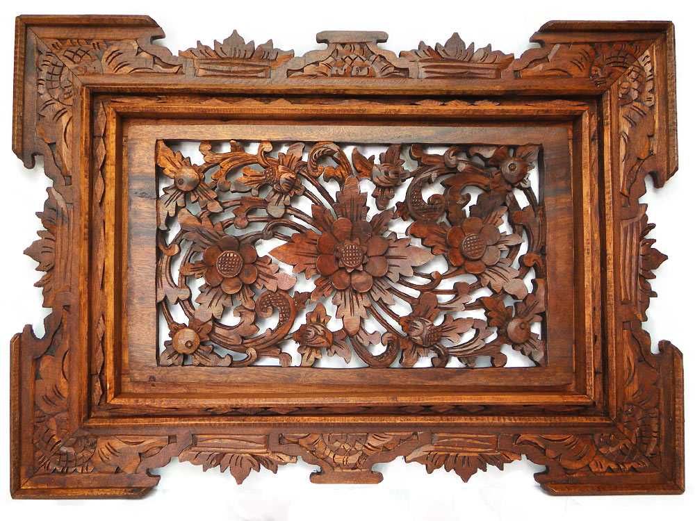 Panel Płaskorzeźba 50x70 Lite Drewno Rękodzieło Ornament