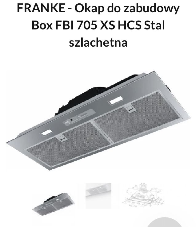 Okap pod szafkowy  FBI 722 XS Franke