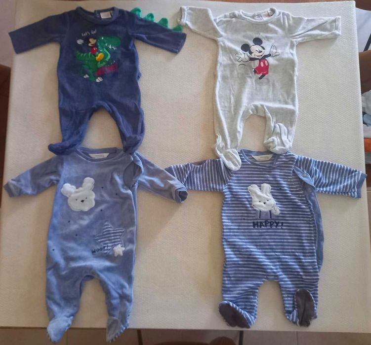 4 babygrows quentes menino 0 a 2 meses