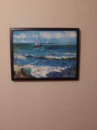 Obraz Pejzaż morski  reprodukcja Van Gogh na Płótnie w Ramce 40x30