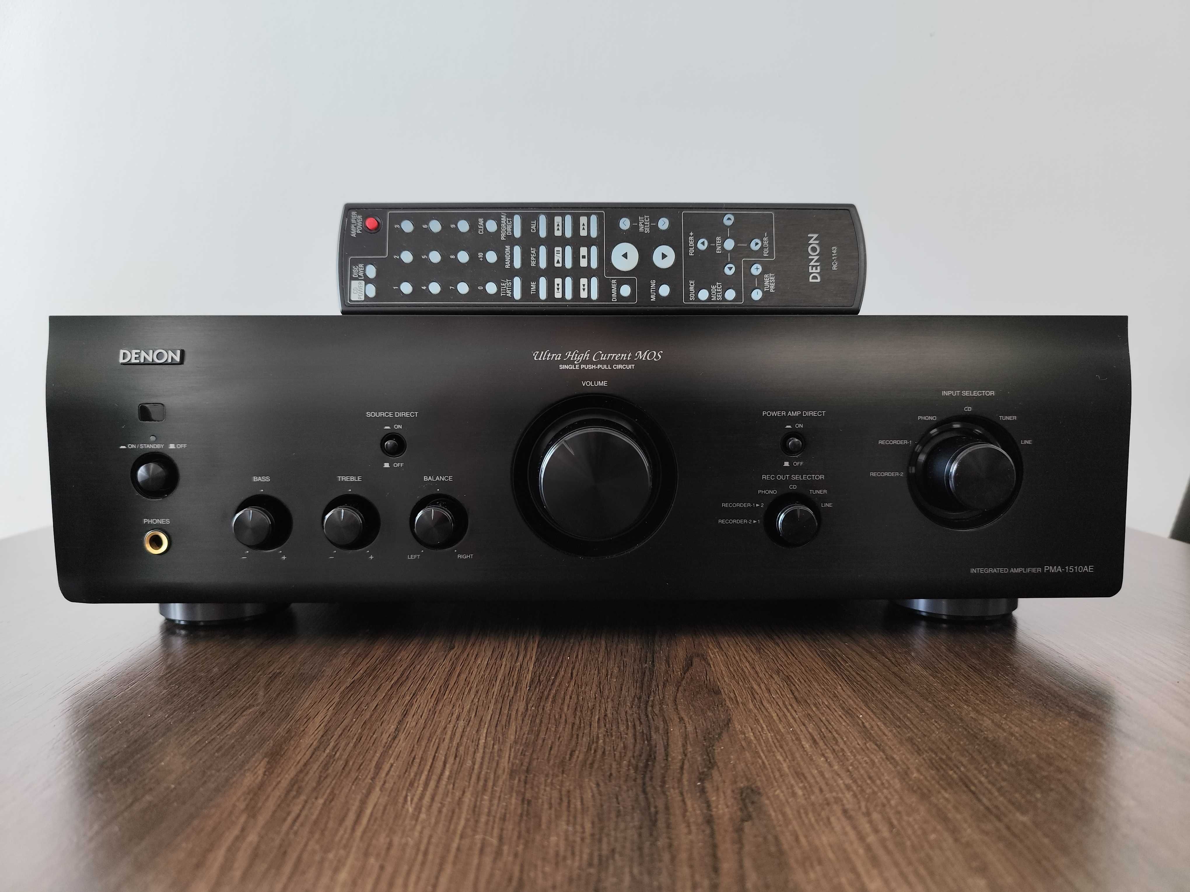 Wzmacniacz DENON PMA 1510ae + oryginał pilot, stan PIĘKNY