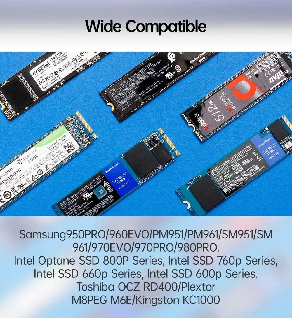 Адаптер JEYI M.2 NVMe M-key SSD to PCI-E 3.0 X16