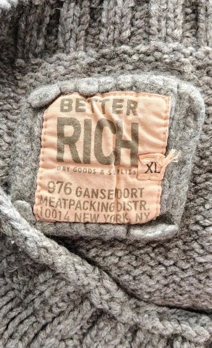 Szary sweter Better Rich XL • alpaka & wełna  premium knit must-have