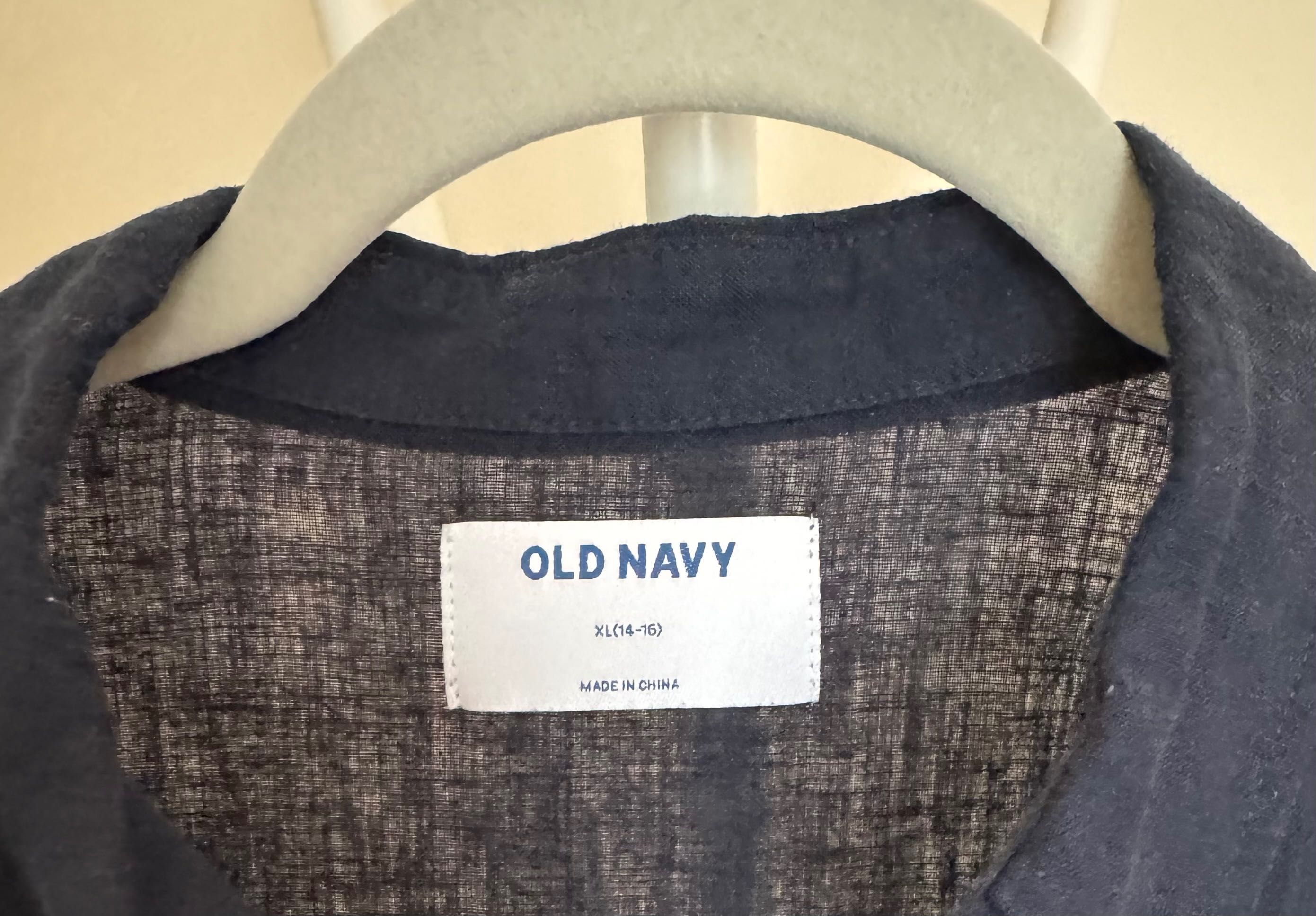 Nowa młodzieżowa lniana koszula z USA firmy Old Navy - granatowego