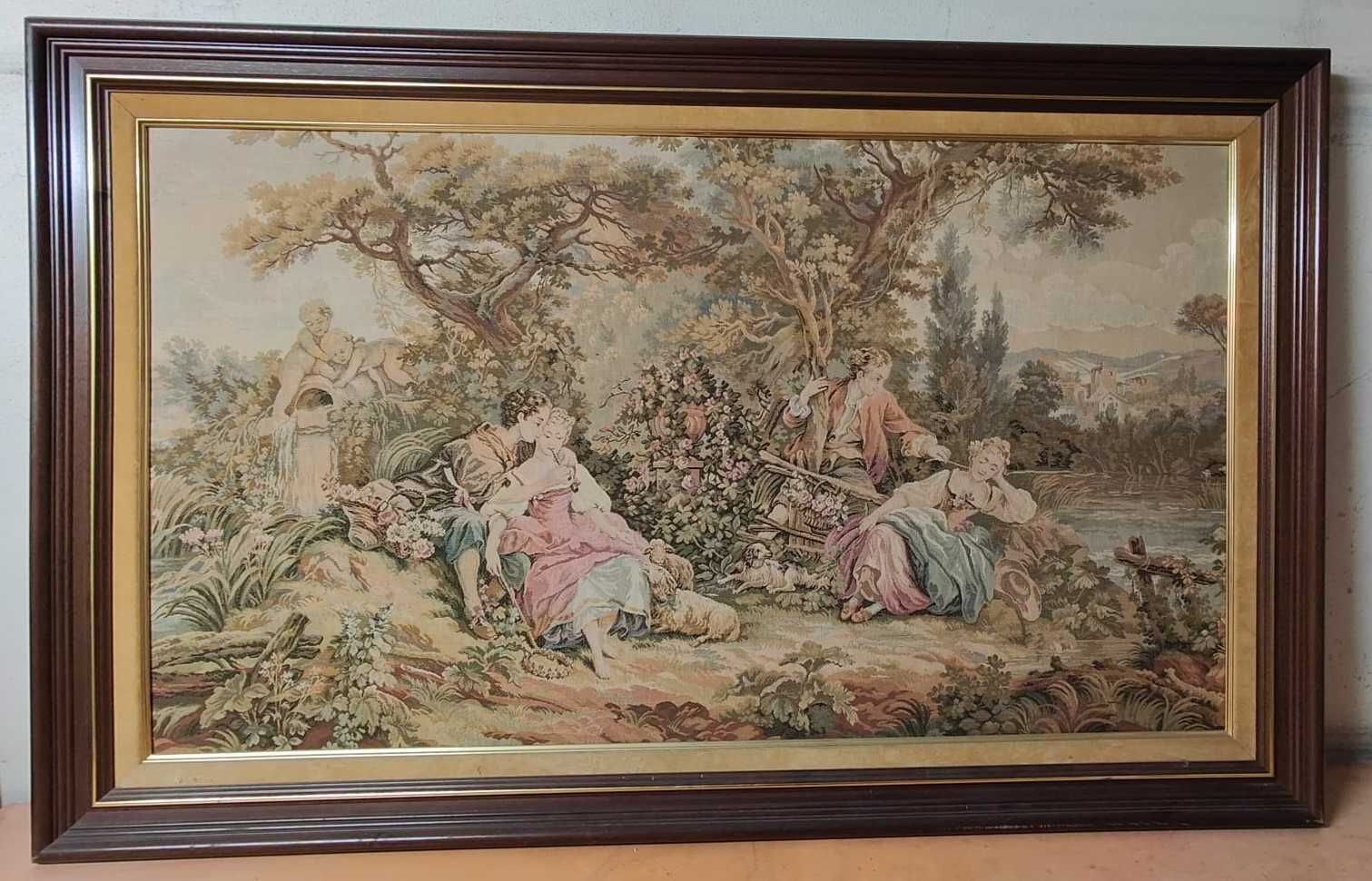 Quadro tapeçaria Estilo Gobelin com Moldura