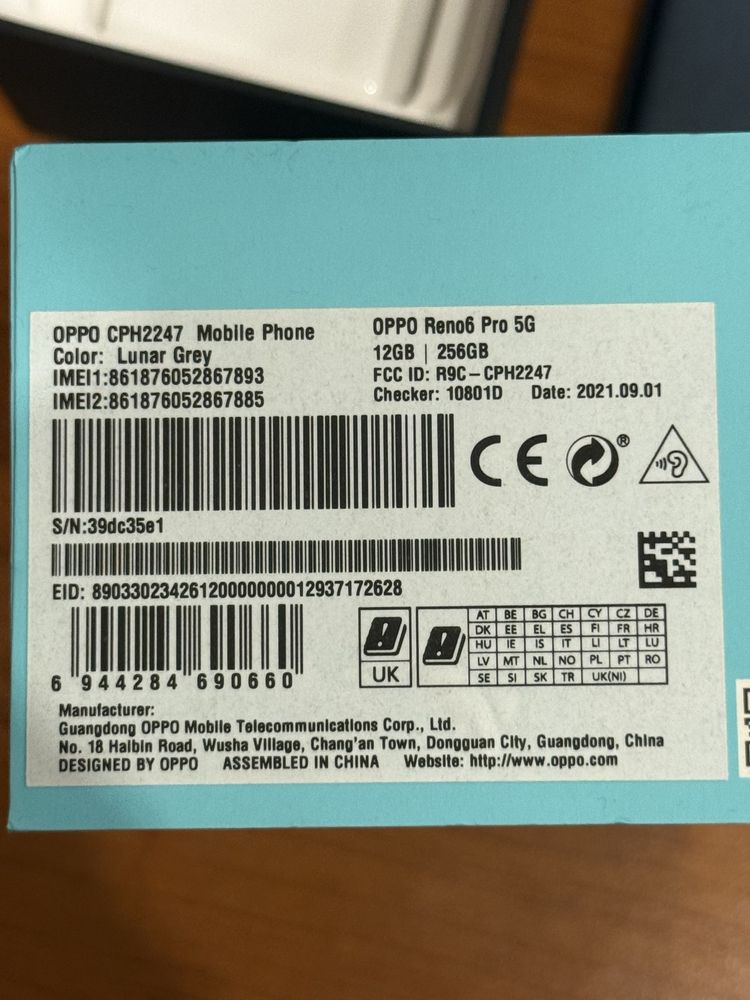 Oppo Reno 6 Pro 5G 12gb/256gb Lunar Grey