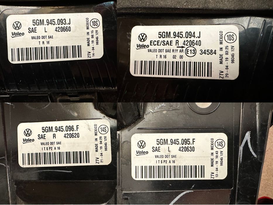 VW GOLF 7 Рестайл 16-19 HB USA LED Стопи ОРИГІНАЛ Фонарь Наявність