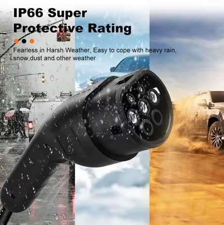 EV Carregador portátil carro type2 conector 8A/16A 1 fase 3.5kw 3m