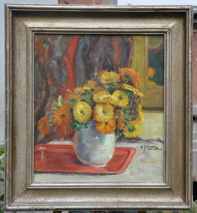 Obraz olejny - kwiaty - Pauline Johnen ur. 1880 Mulhouse - Monachium