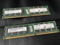 dwie pamięci CRUCIAL 1Gb 184-PIN UNBUFF DIMM 128MX6