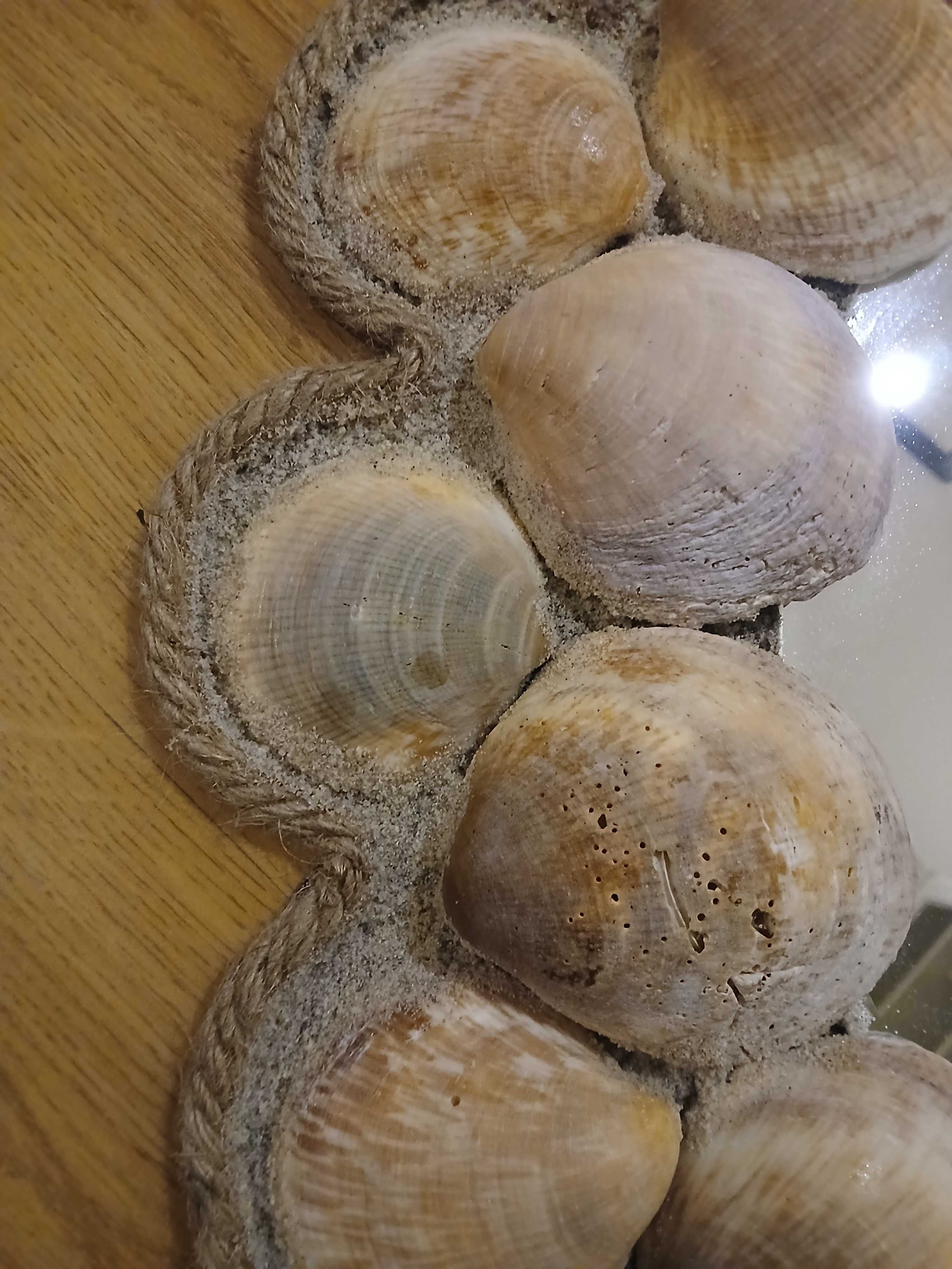 Espelho decorado com conchas