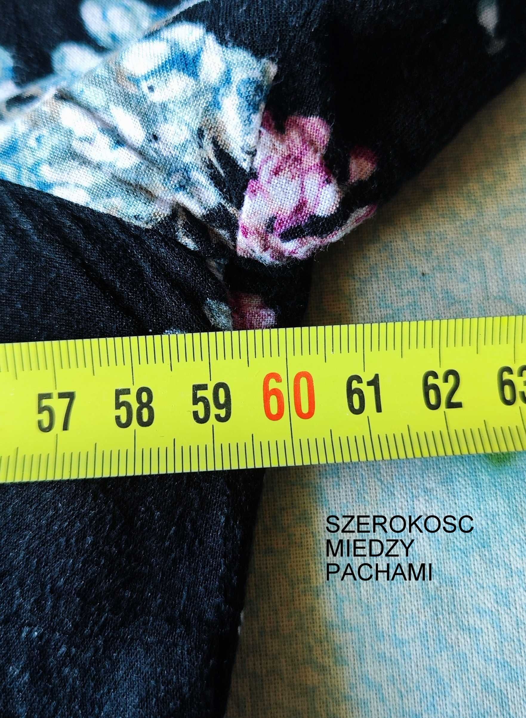 Janina koszula kwiaty floral czarna długa tunika 42/44