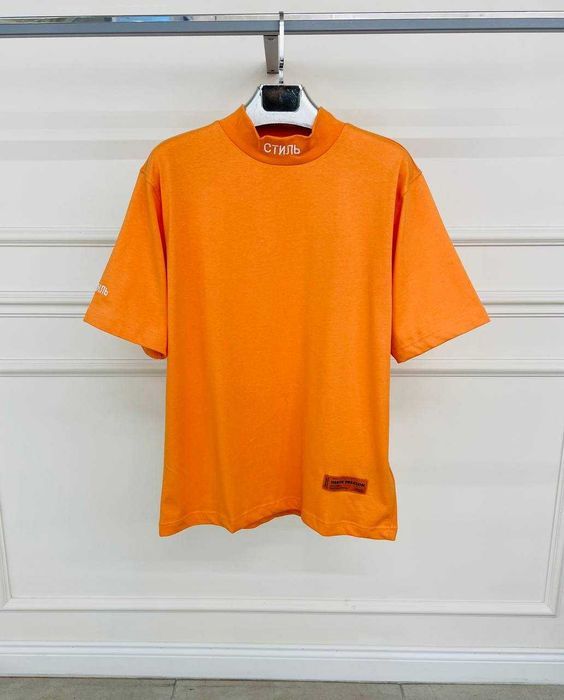 Оранжевая футболка оверсайз Heron Preston коттон Херон Престон f572