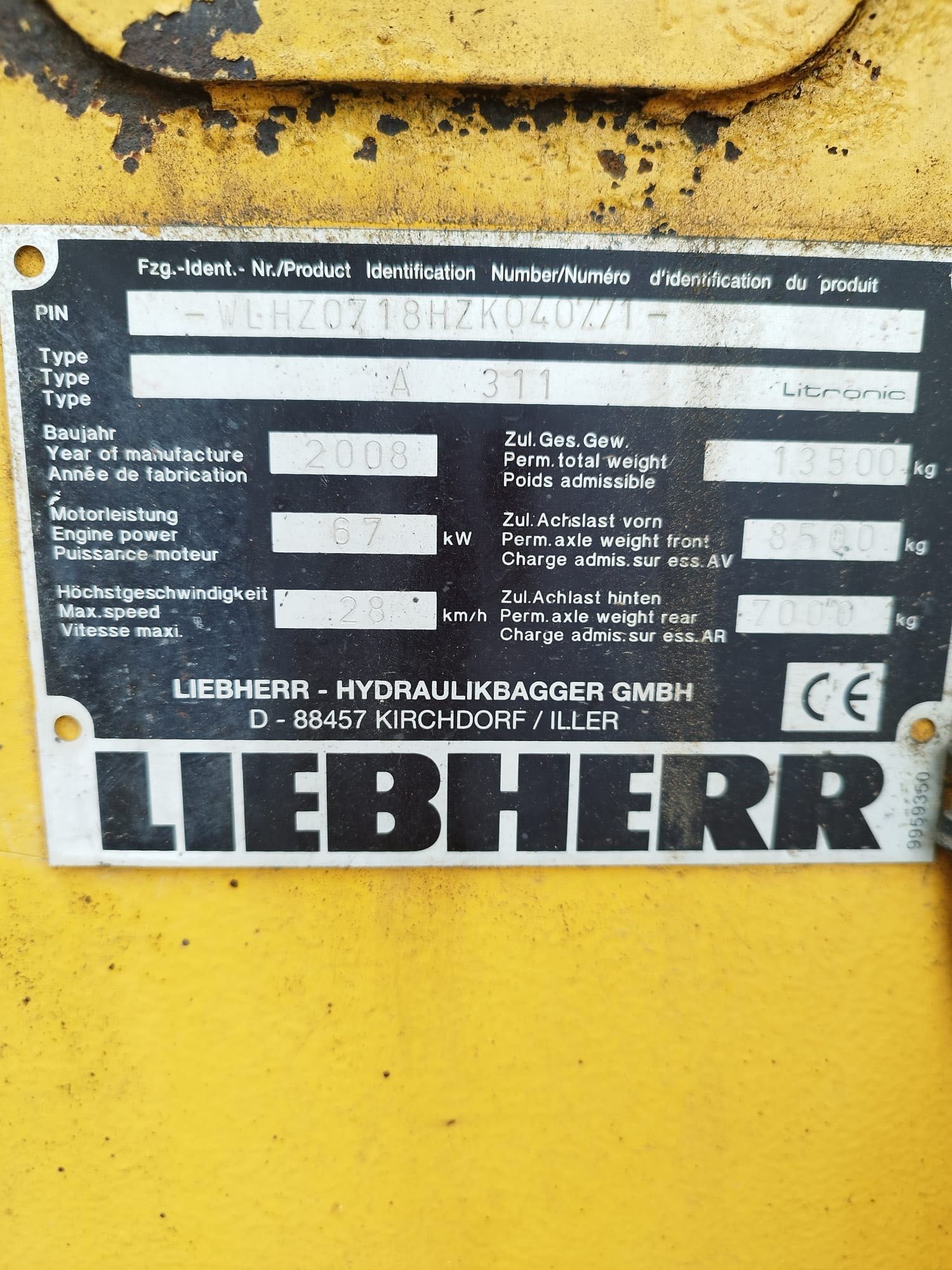 Koparka kołowa Libherr A311 / 2008 rok