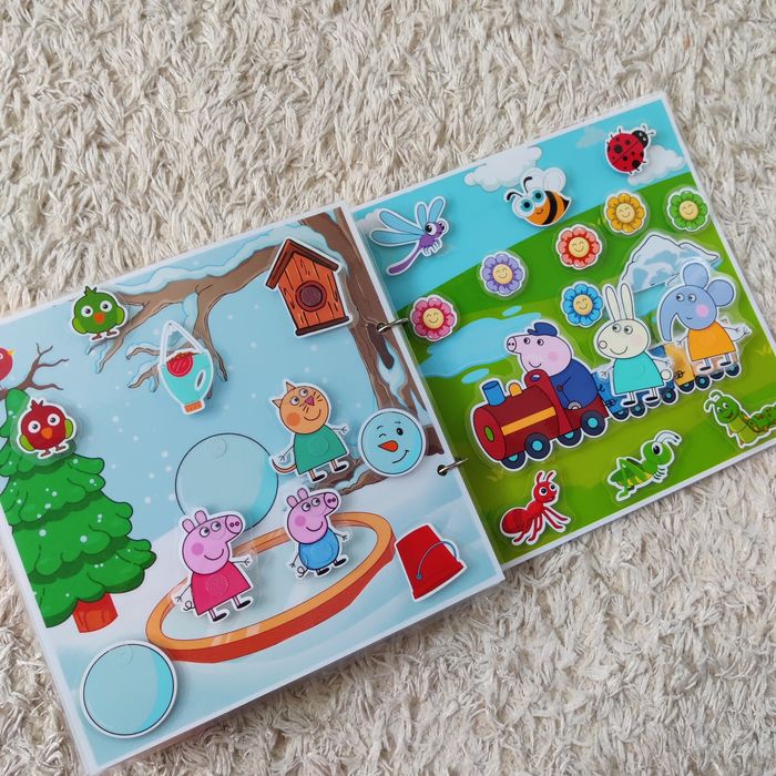 Свинка Пепа альбом на липучках гра на липучках Тока бока