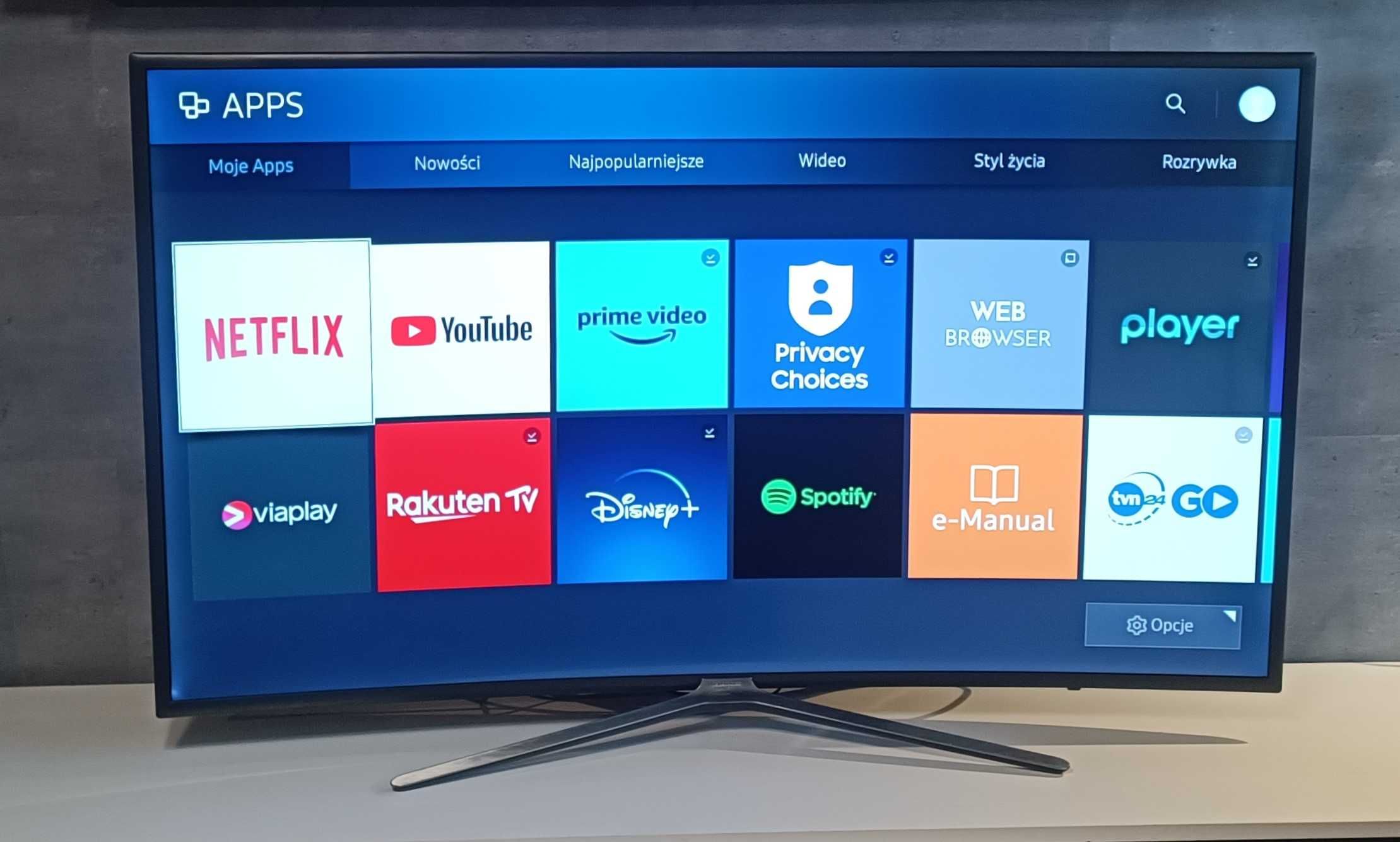 55 Cali TV Samsung LED CURVED SMART TV DVB-T2 + Uchwyt + Hdmi+Upominek