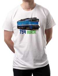 T-shirt koszulka z lokomotywą 754 NUREK, rozmiar XL