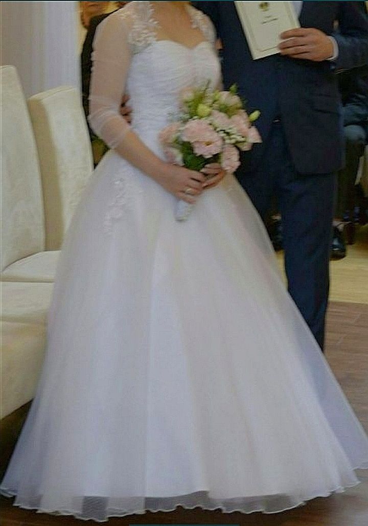 Przepiękna suknia ślubna ŚNIEŻNOBIAŁA