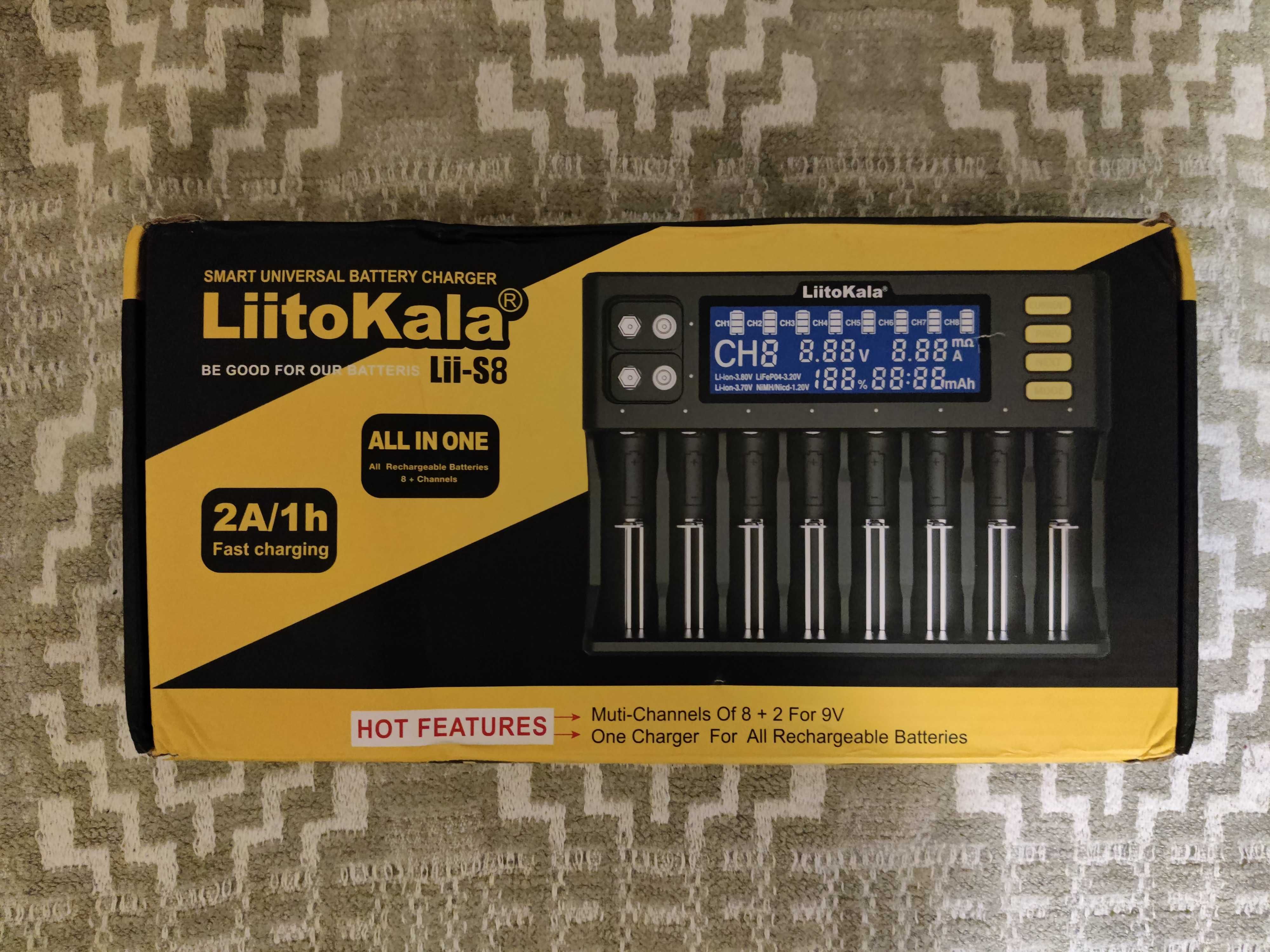 Зарядное устройство Liitokala Lii-S8 (Li-ion/Li-FePO4/NiMH/NiCd)