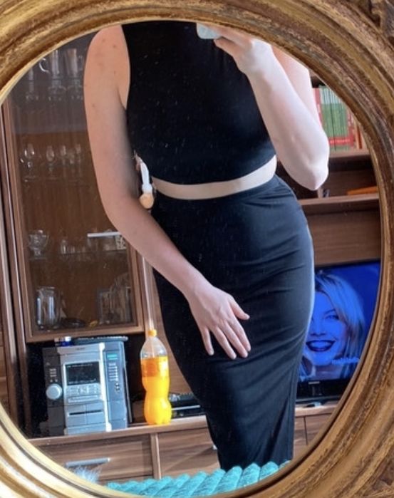 Kompet top+spodnica z rozcieciem na kolano